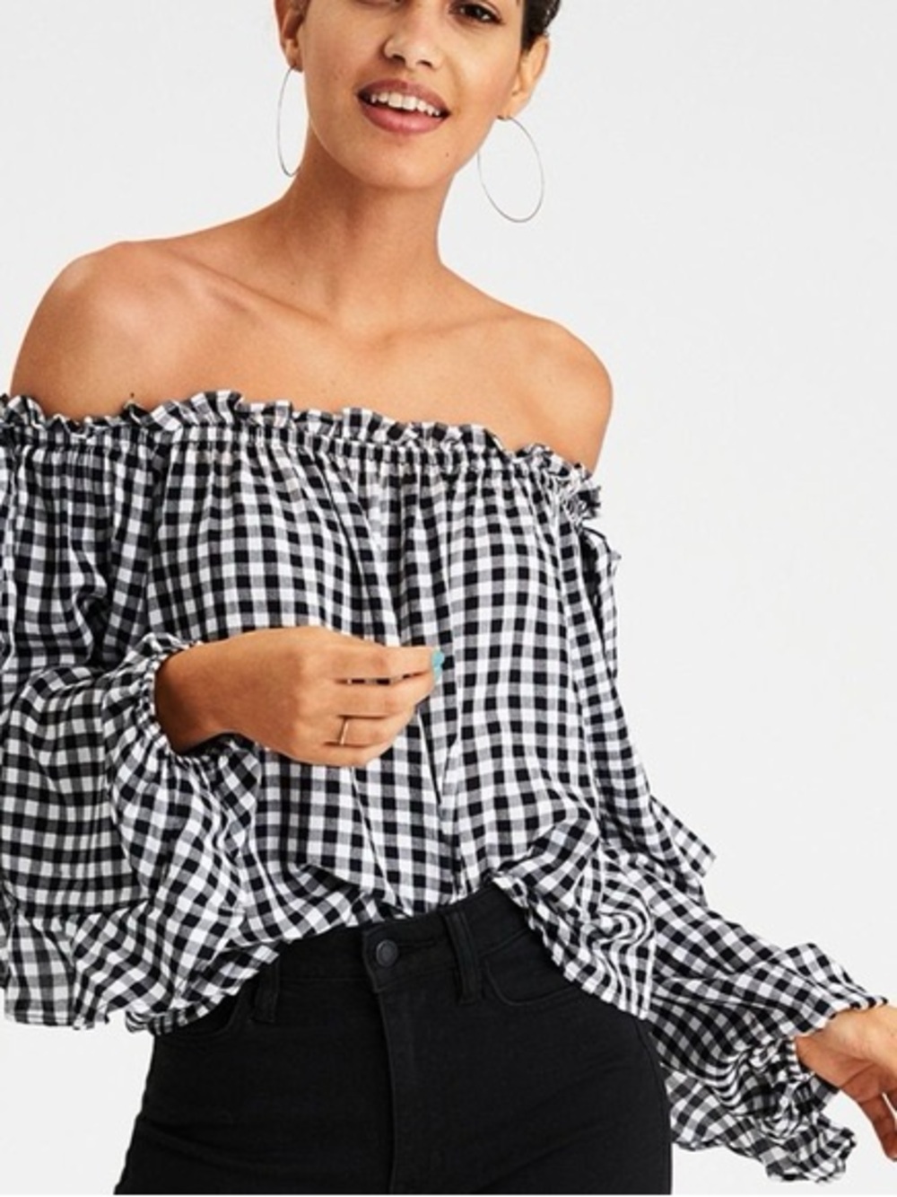 American eagle gingham top